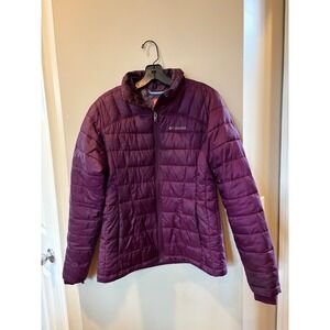 Columbia Womens Thermal Coil Puffer Jacket Purple Quilted Zip Up size Small